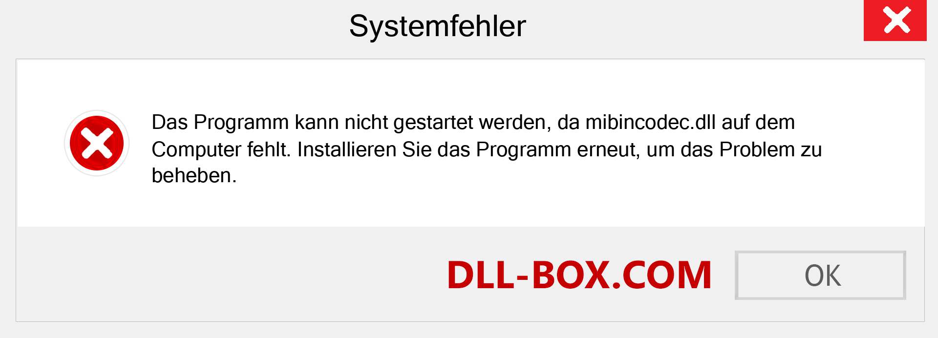 mibincodec.dll-Datei fehlt?. Download für Windows 7, 8, 10 - Fix mibincodec dll Missing Error unter Windows, Fotos, Bildern