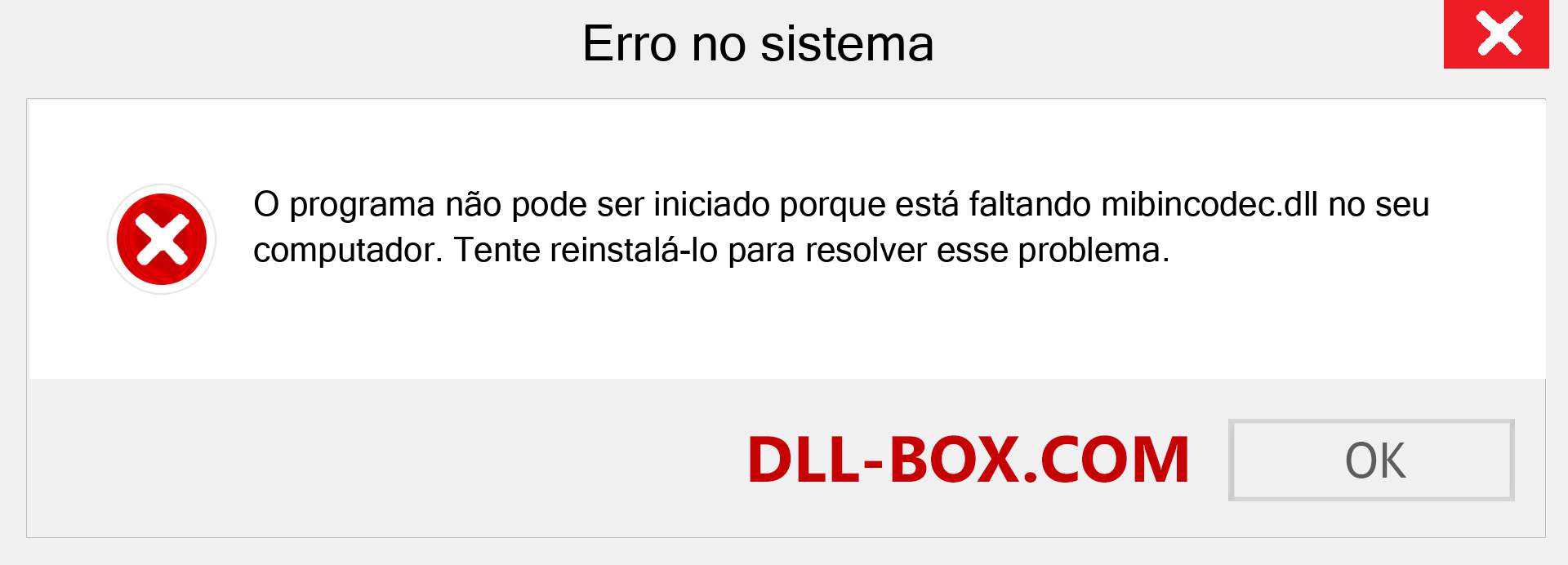 Arquivo mibincodec.dll ausente ?. Download para Windows 7, 8, 10 - Correção de erro ausente mibincodec dll no Windows, fotos, imagens