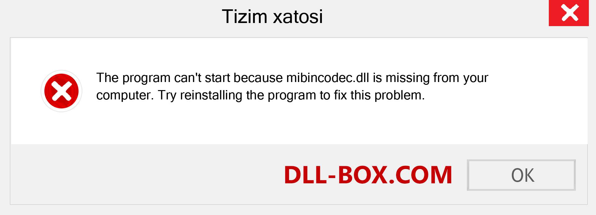 mibincodec.dll fayli yo'qolganmi?. Windows 7, 8, 10 uchun yuklab olish - Windowsda mibincodec dll etishmayotgan xatoni tuzating, rasmlar, rasmlar